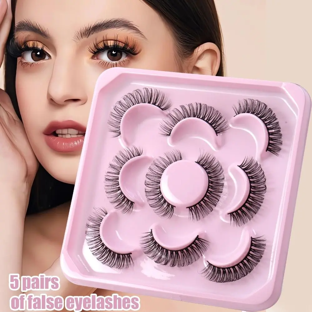 

Russian Strip Lashes 5-pairs Fluffy Mink Lashes 3D False Eyelashes Russian Volume Eyelashes Fake Eyelashes Giveaway Makeup