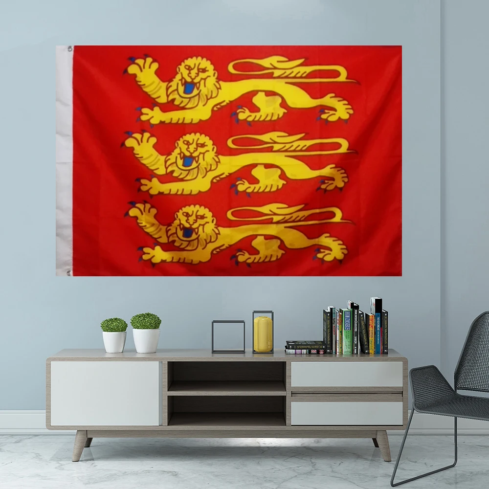 Французский флаг верхней Нормандии графический принт висячий баннер дизайн наружный полиэстер крышка вала втулки 3x5 футов 90x150 см