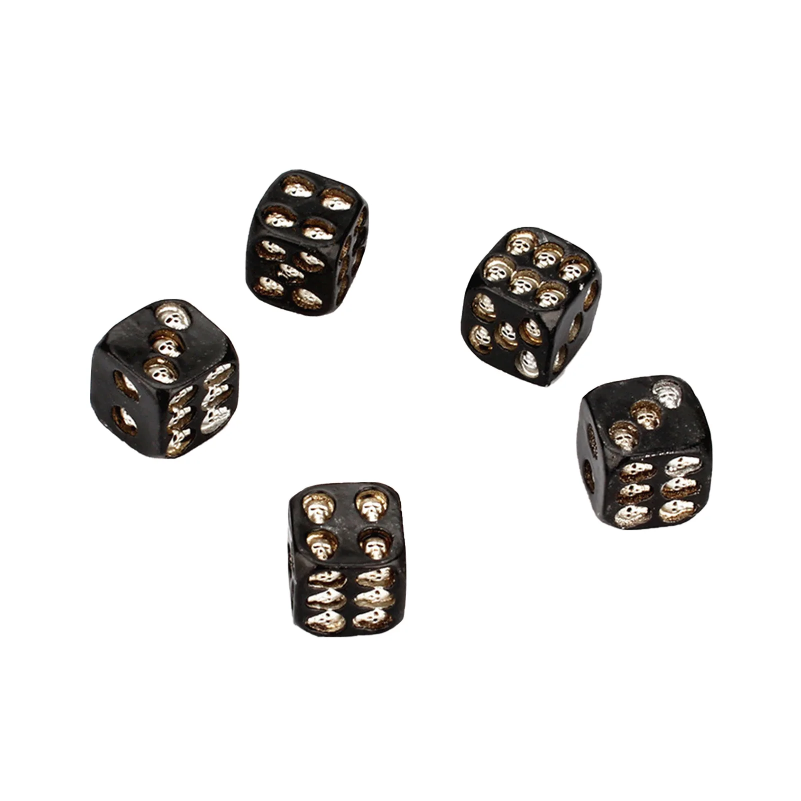

5pcs Cube Fun Resin Decorative Board Game Bar Wine Set Six-Sided Skull Dice 3D Party Gift For Club Mini Portable