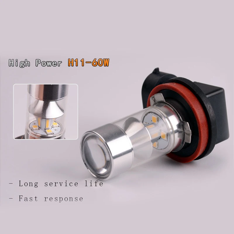 

2Pcs Set DRL Daytime Running Light H11H8 Car LED Fog Driving Light Lamp Bulb DC 12V - 24V Auto Lights Accessories
