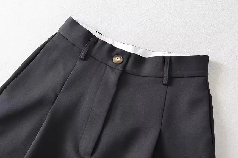 Elmsk England Style Office Lady Solid Simple Bermuda Fashion High Wasit Loose Suit Shorts Women