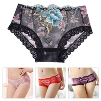 sexy lace womens panties floral embroidery seamless underwear ladies erotic panties hot transparent lingerie perspective panty
