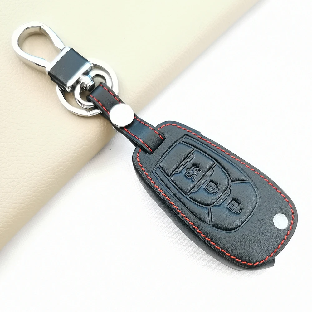 

For Chevrolet Chevy Cruze 2016 2017 Malibu Aveo Captiva 3 Buttons Flip Remote Protect Set Leather Car Key Cover Case Shell