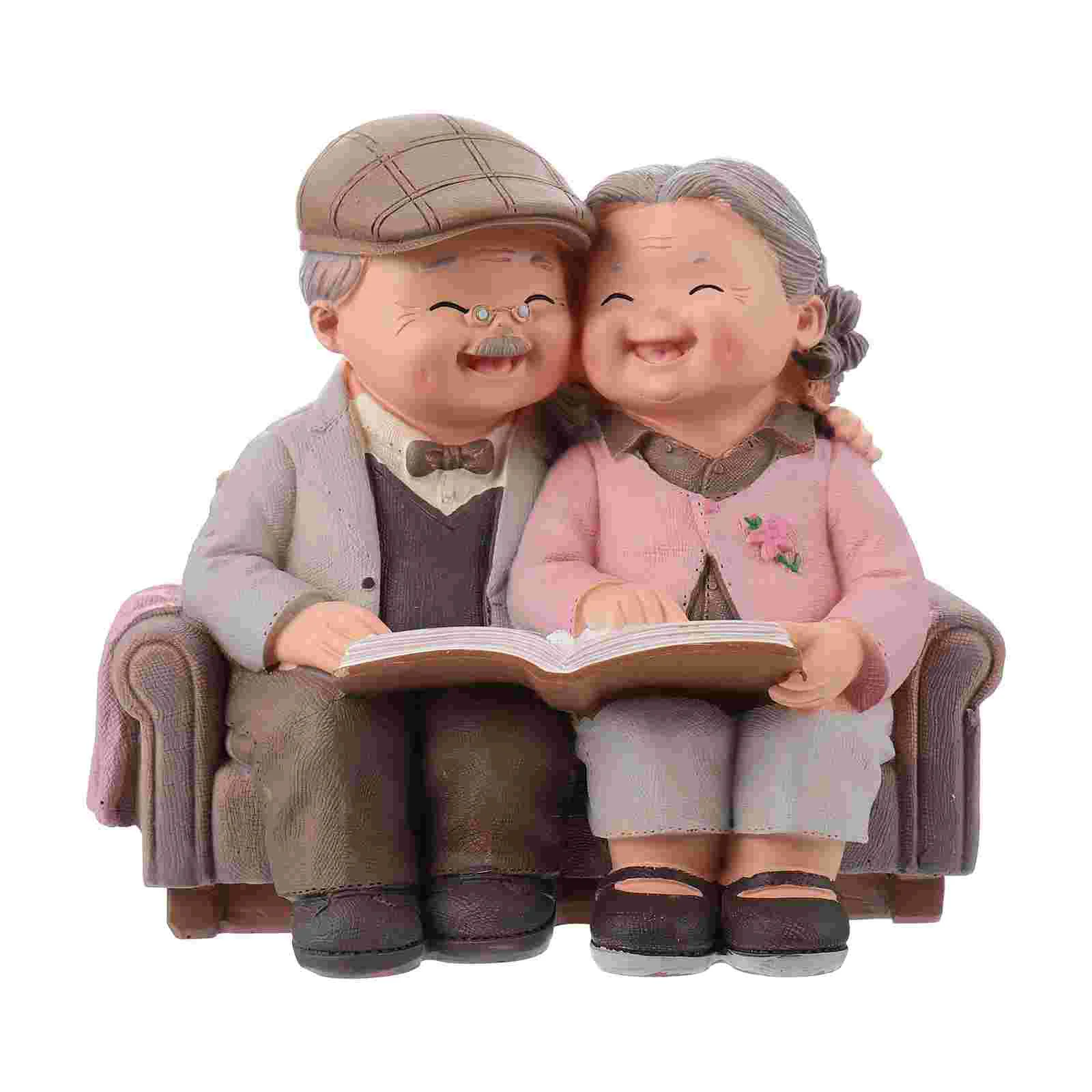 

Couple Figurines Figurine Elderly Grandparents Statue Anniversary Resin Old Lover Wedding Day Gifts Lovers Crafts Grandma