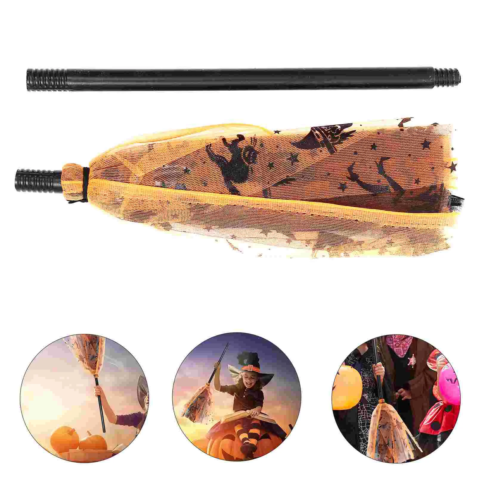 

Witch Supplies Halloween Decorative Broom Cosplay Prop Ornament Witches Decoration Costumes