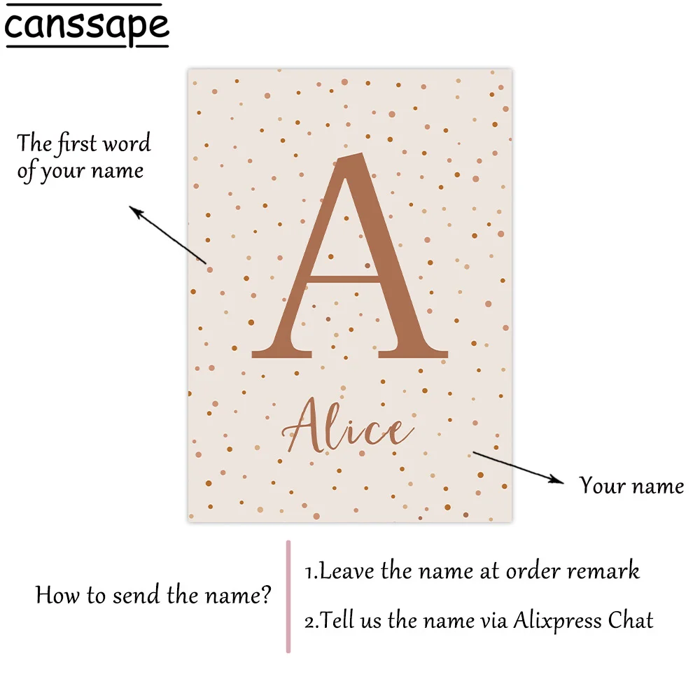 Постер с именем на заказ Картина холсте в стиле бохо альпака принты радуга