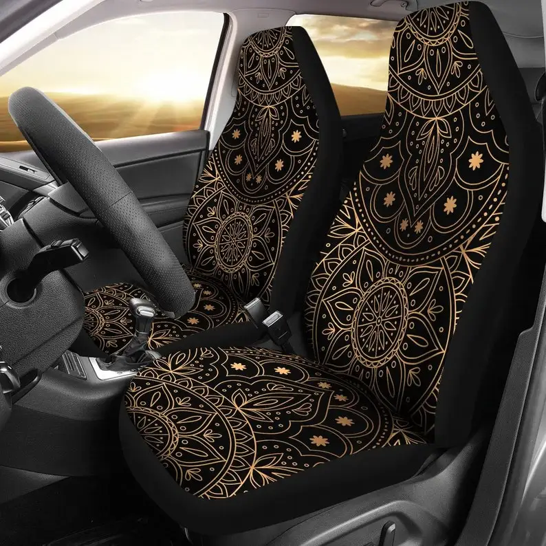 

Mandala Gold, Car Seat Cover, Hippie Spiritual, Car Accessories, Car Covers, Floral, Seat Covers, Gift for Him,