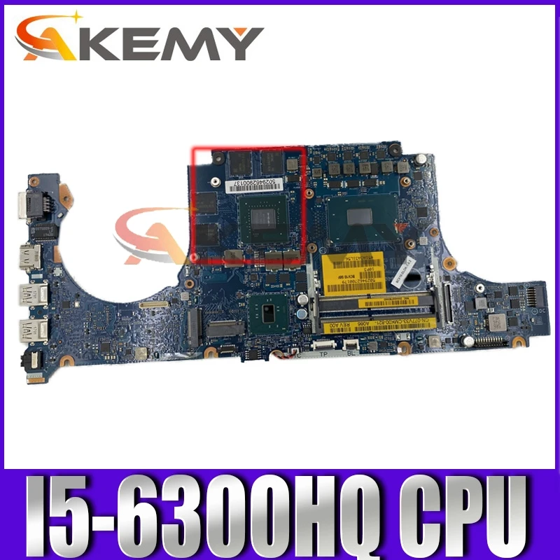 

Original Laptop motherboard For DELL Inspiron 7566 P65F I5-6300HQ Mainboard BCV00 LA-D991P 0RJ4MM CN-0RJ4MM SR2FP N16P-GX-A2