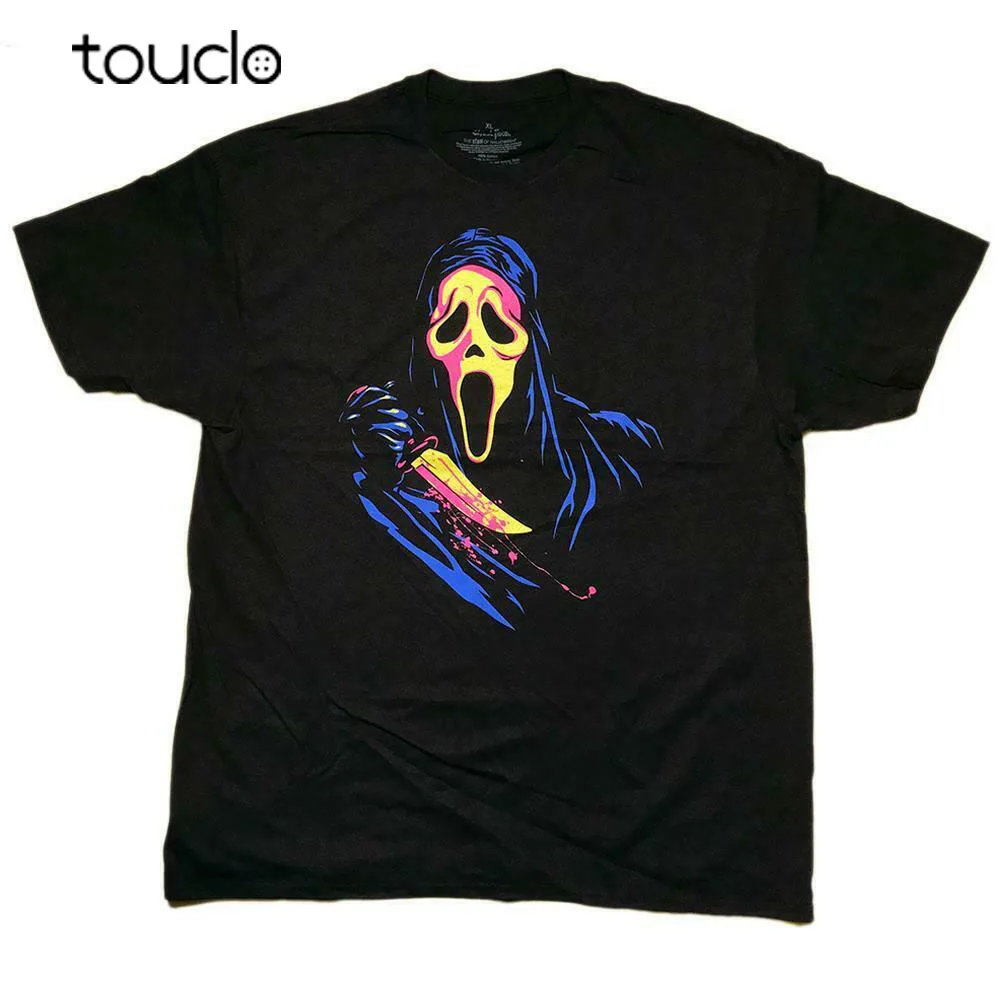

New Ghost Face Scream Retro Neon T Shirt Adult T-Shirt Unisex S-5Xl Xs-5Xl Custom Gift Short Sleeve Funny Tee Shirts