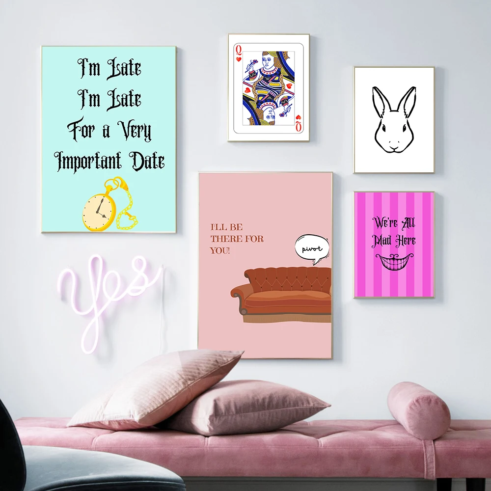 

Alice in Wonderland Poster Nordic Cartoon Canvas Painting Quote Art Print TV Classic Wall Picture For Living Room Home Decor