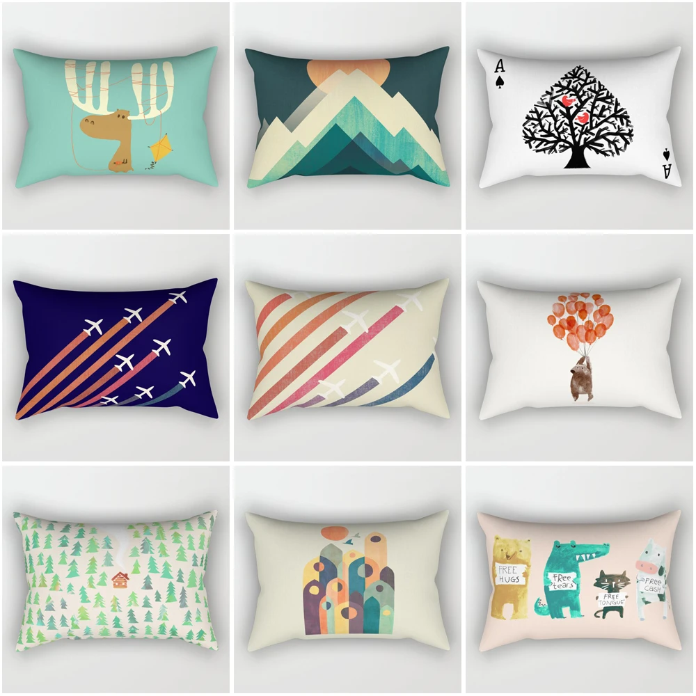 

Decorative home throw pillows case for sofa cushion cover nordic 40x60cm Creative and lovely geometric abstract waist pillowcase