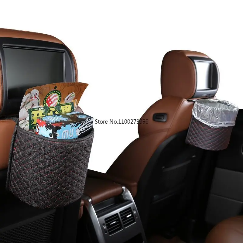

2022 Car Garbage Can Hanging Car Storage Box Organizers Interior Storage Bag Waterproof Multi-functional Car Trash Can Supplies