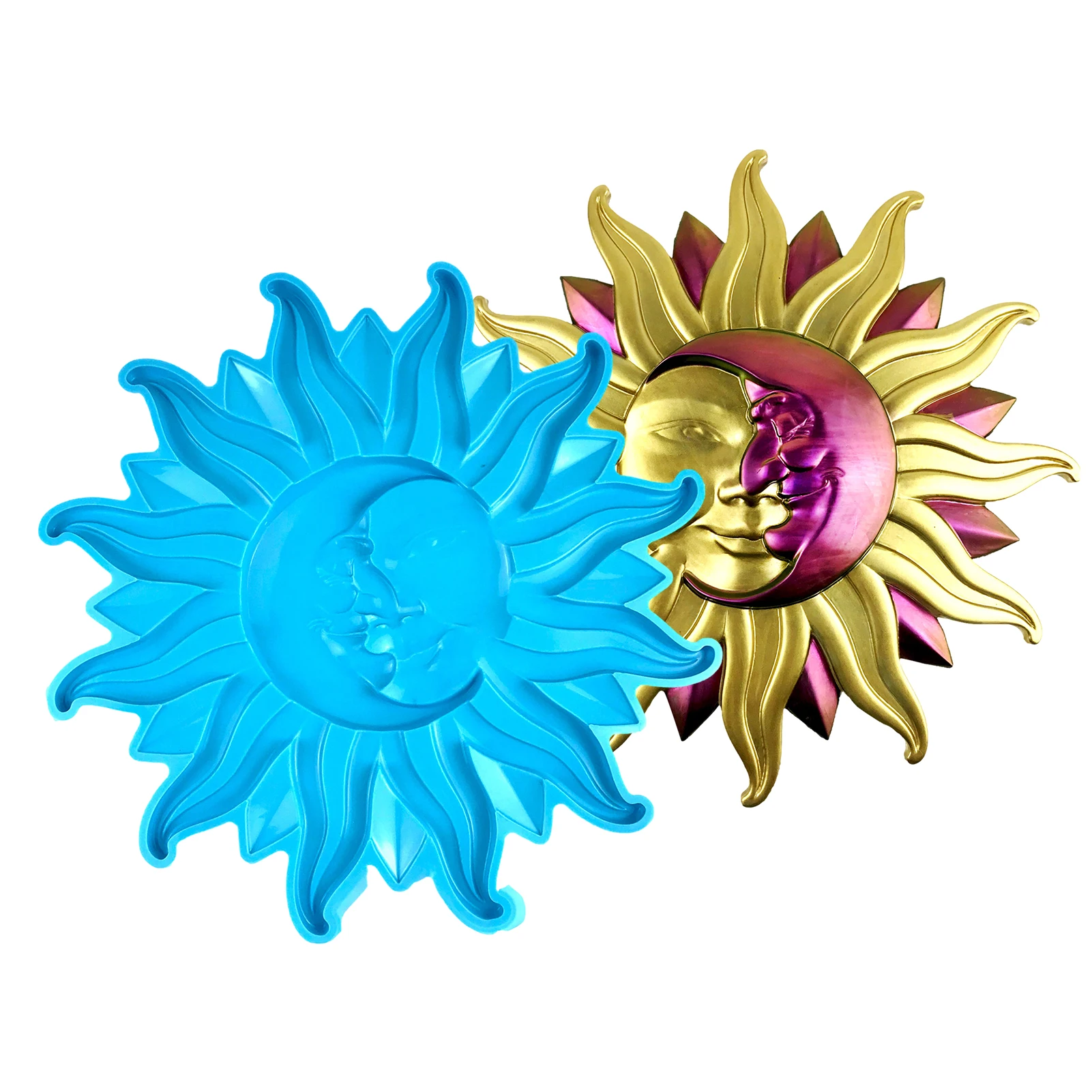 

Силиконовая форма Sun, декоративные формы для смолы, Литые декоративные зеркальные формы для эпоксидной смолы, формы в форме полумесяца и фор...