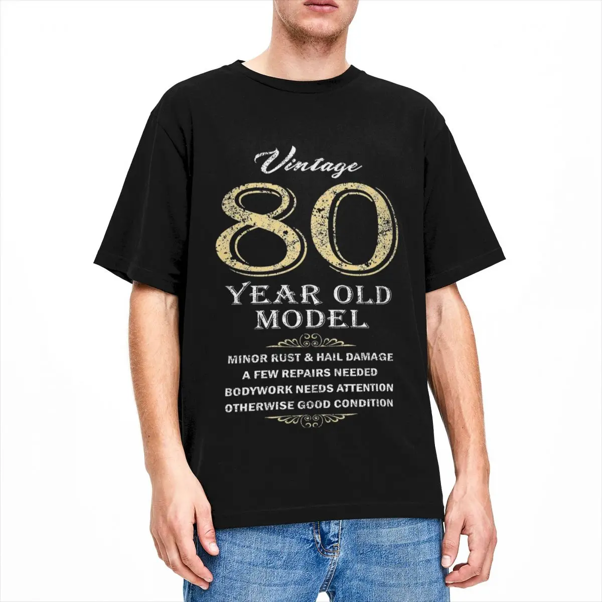 

Leisure 80th Birthday 1943 T-Shirt Men Women's Crewneck Pure Cotton Funny Gift Idea Short Sleeve Tees Plus Size Tops