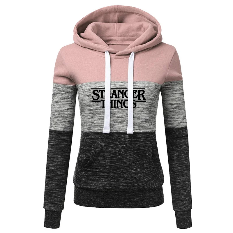 2022 Autumn&Winter Women's Spliced Hoodie Newest Printed Pullover Clothes Casual Sport Long Sleeve Hooded Sweatshirts