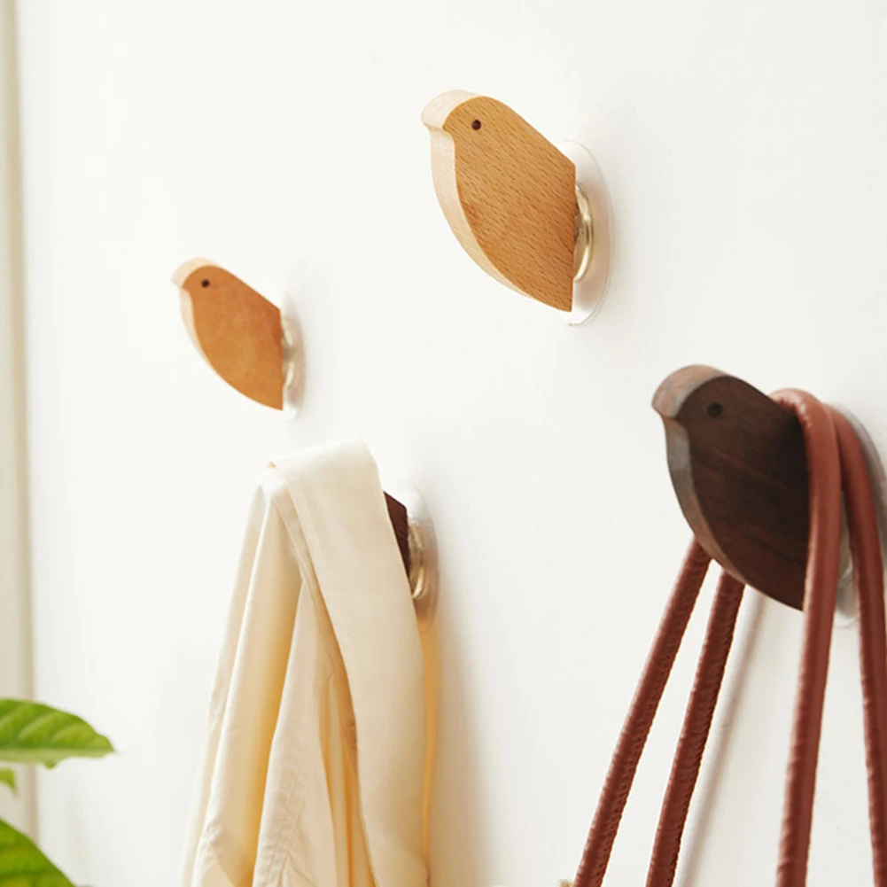 

Solid Wood Wall Mounted Hook Towels Coat Bags Clothes Storage Hook Self Adhesive Wall Hanger Mounted Children Room Storage Rack