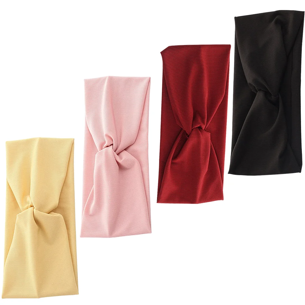 

4 Pcs Headband Headbands Women Face Washing Fabric Cross Knot Women's Hair Nurse