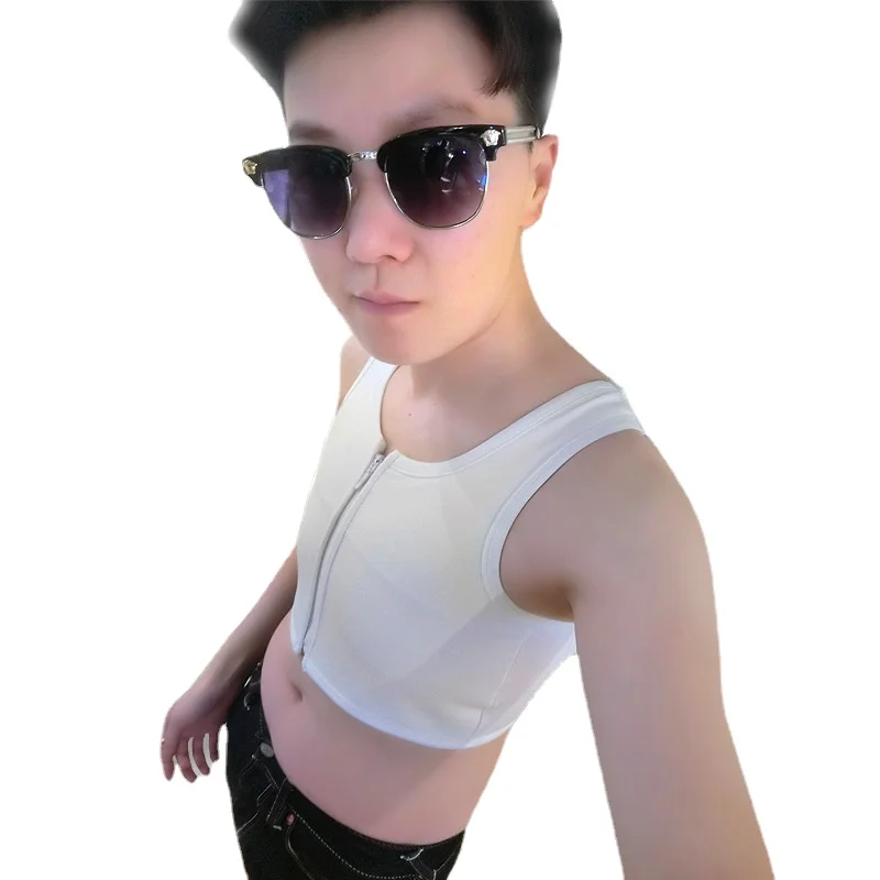

S-6XL Bandage Chest Binder Tomboy Les Lesbian FTM Trans Flatten Breast Corset Shaper Tank Tops Women Sport Underwear Short Vest