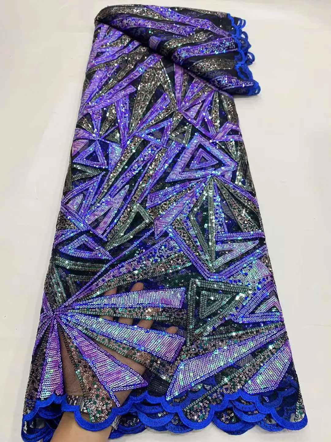 

Beautiful African Net Lace With Sequins African French Tulle Lace African Lace Fabric Nigerian Lace Fabric For Dress DPR1-1