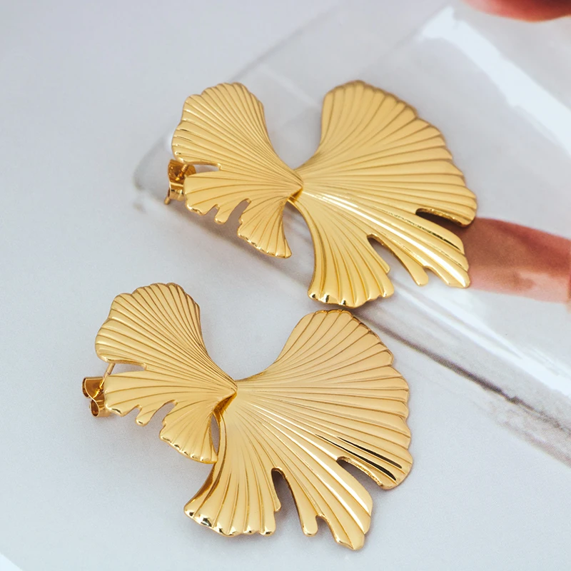 Нержавеющая сталь модные темпераментные серьги простые женские золотые