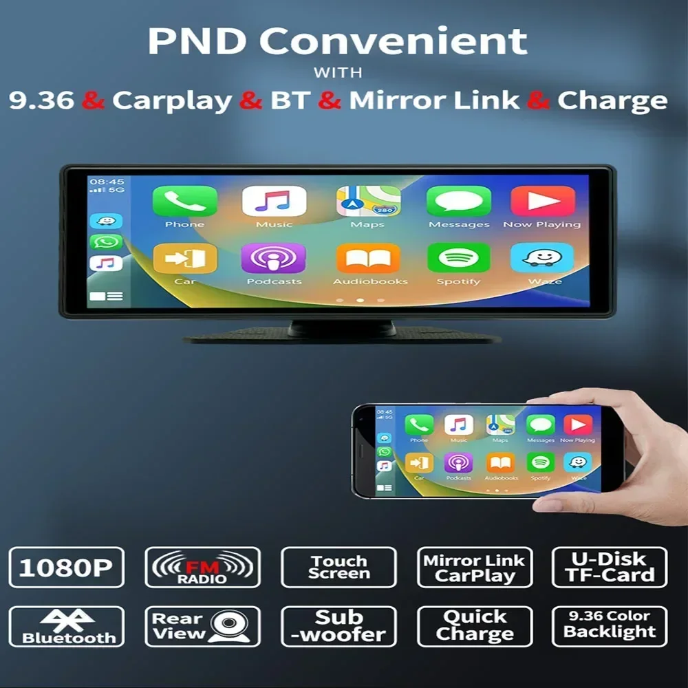 Автомобильный радиоприемник с экраном 10 1 дюйма 2 + 32G Android 13 0 беспроводной CarPlay