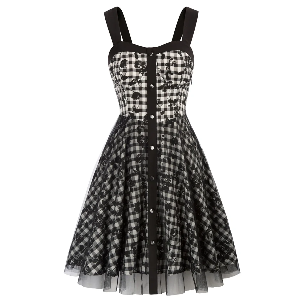 

Womens Dress Renaissance Mesh Overlay Dress Sleeveless Sweetheart Neck Lady A-Line Swing Floral Short Dress Elegant Retro Summer