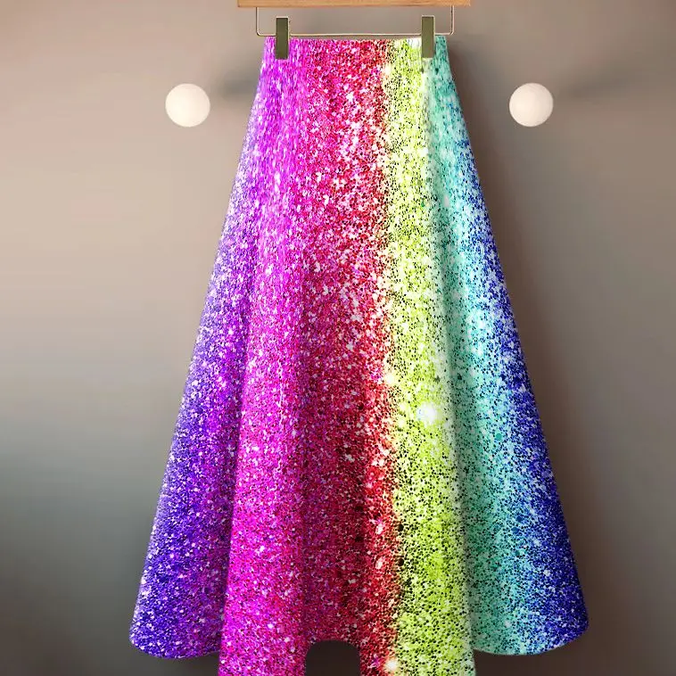 Плиссированная юбка в радужную полоску