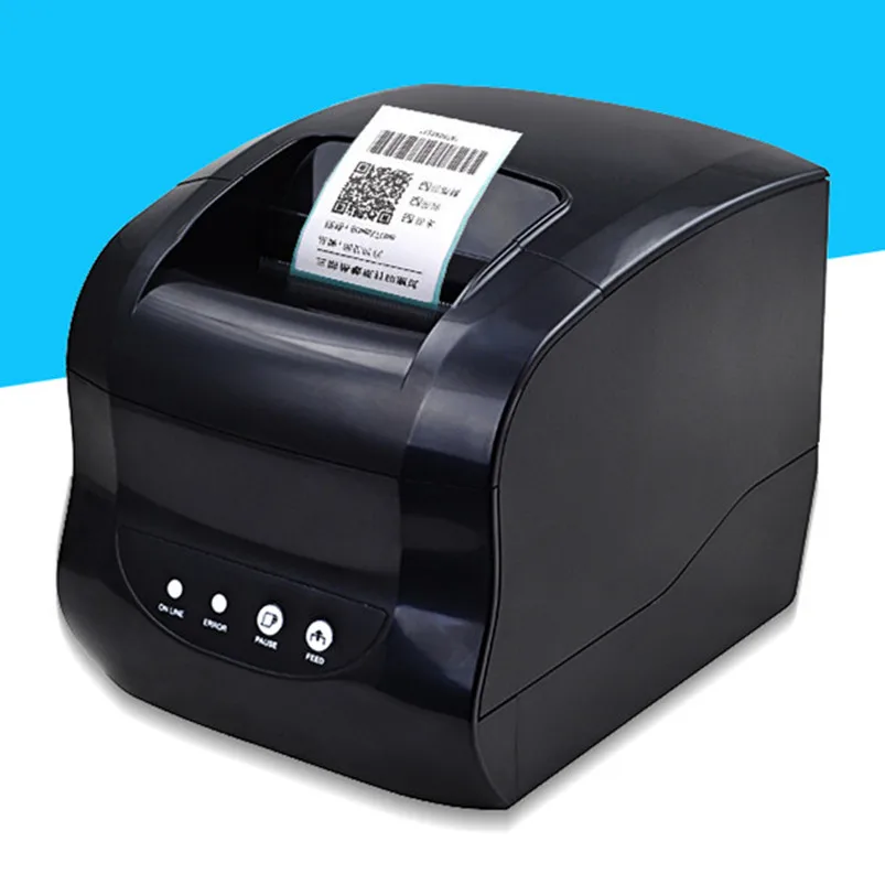 

Free Shipping Thermal Label Printer Barcode QR Code Sticker Receipt Bill Print Support 20-80mm Width USB Bluetooth Connection