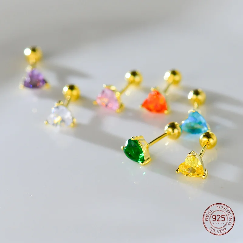 

Женские серьги-гвоздики из серебра 925 пробы, с цирконом