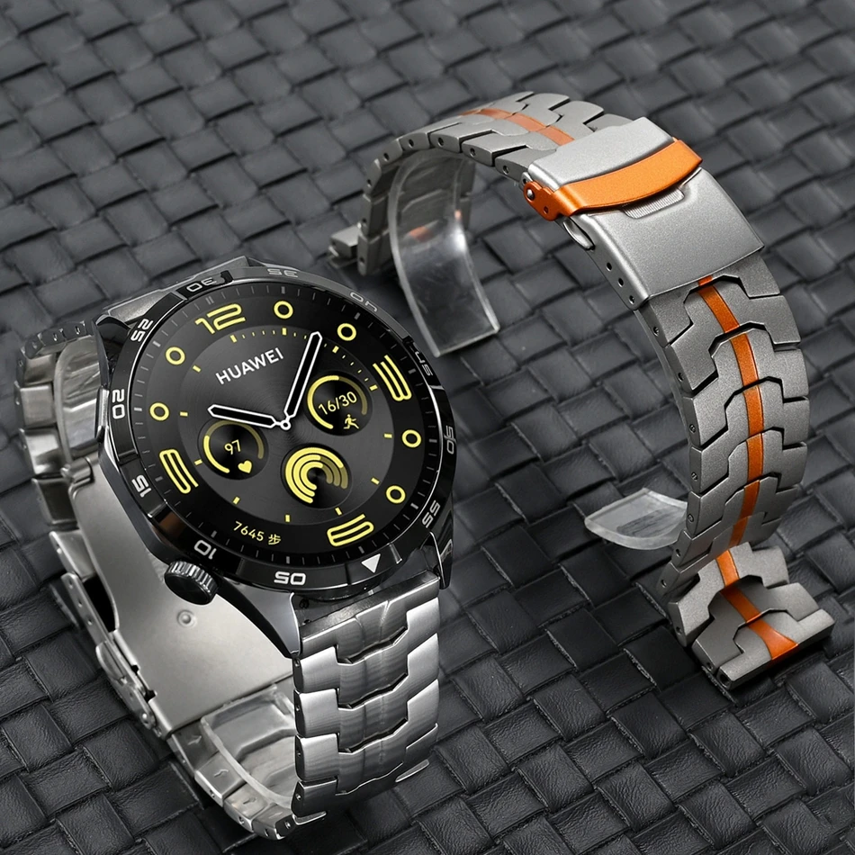 Фото Титановый ремешок из нержавеющей стали для Samsung Galaxy Watch 9 8 Ultra 47 мм, 40/44/46 мм, классический железный ремешок для Amazfit GT 6/5/4 Pro 20/22 мм №4