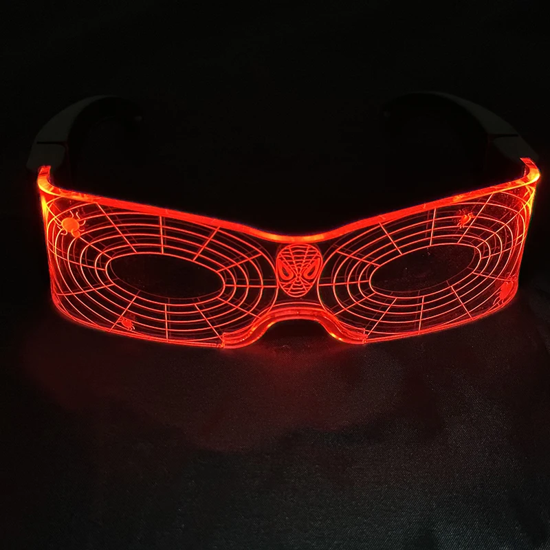 Крутые светодиодные цветные очки для косплея с изображением герои паука