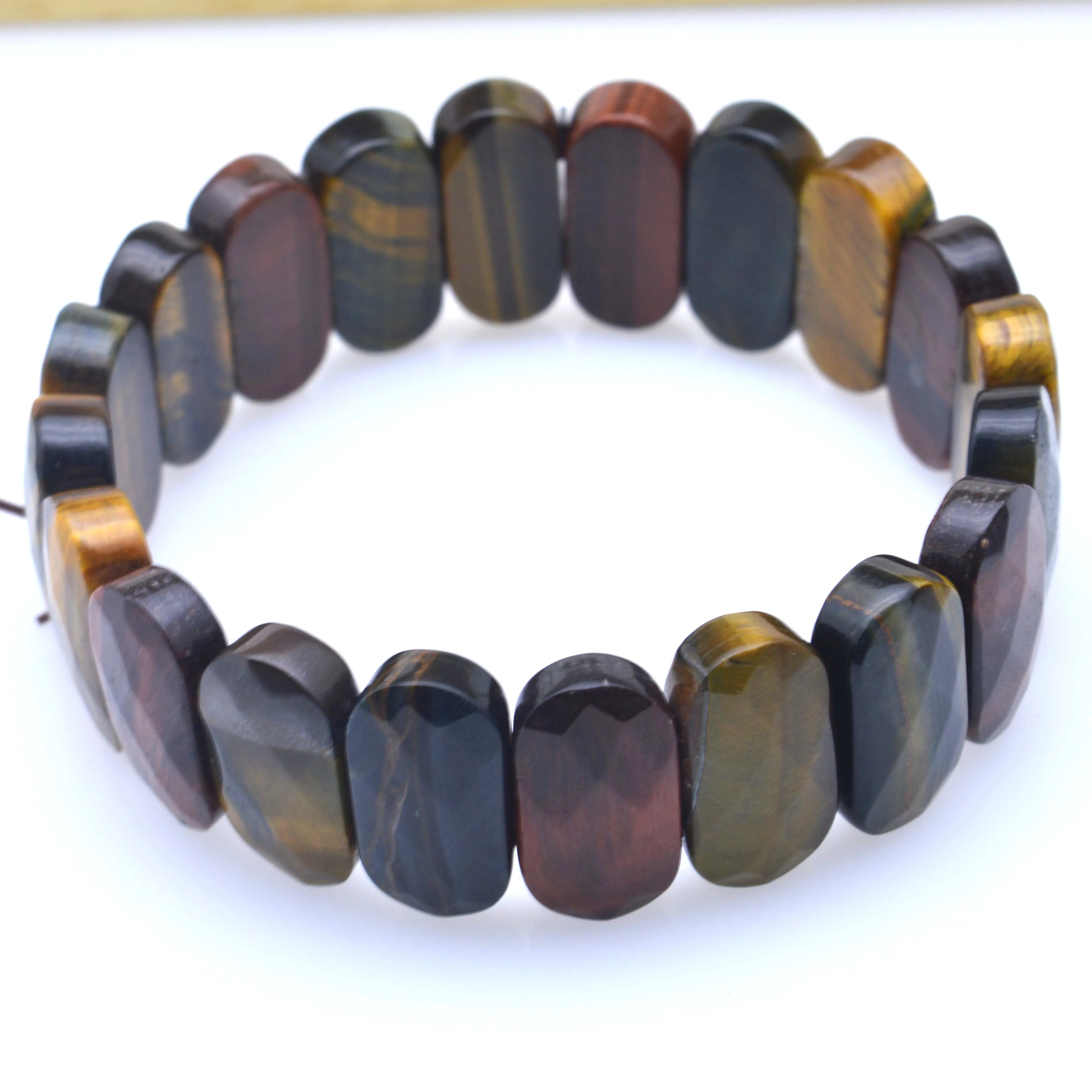 Натуральные овальные граненые эластичные браслеты 10 х14 мм из агата бирюзы