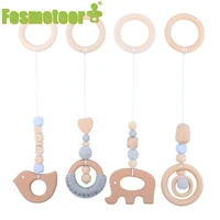 fosmeteor baby supplies rabbit love animal pendant four piece set of children early education rattle baby room decoration toy