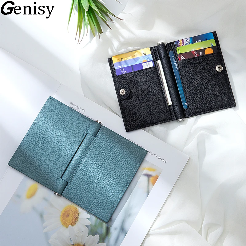

Genuine Leather Card Holders Luxury Design Unisex Slim Women Card Wallet for Driver License Minimalist Cowhide Credit Card Cover