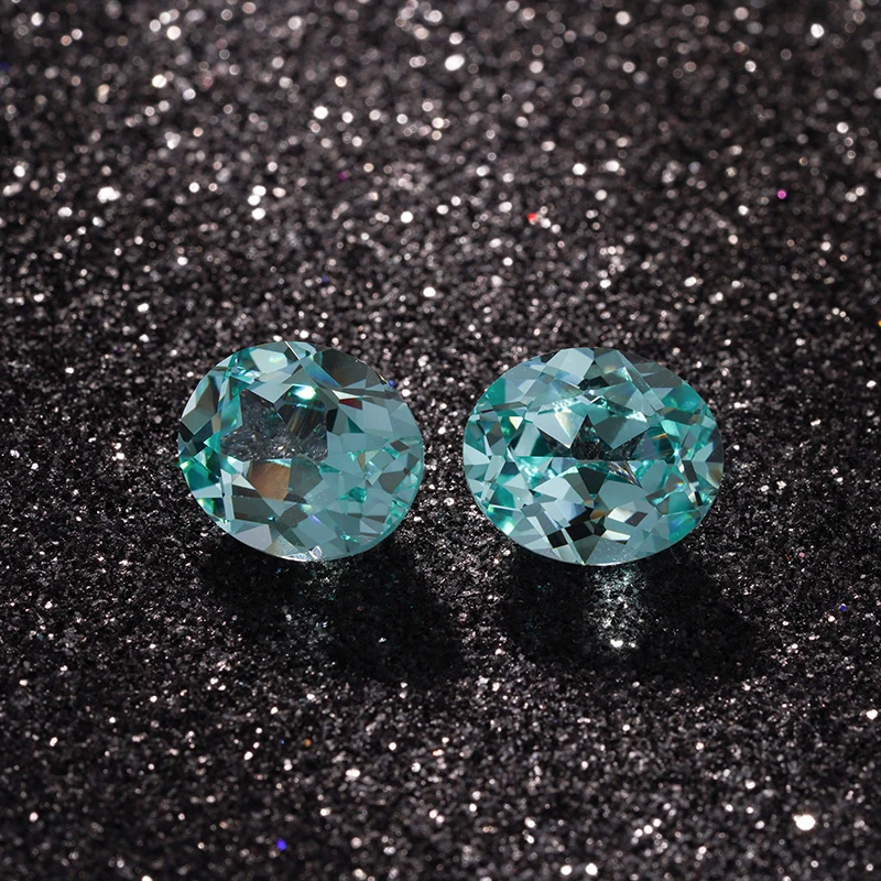 Paraiba Color Lab выращенный сапфир свободный камень овальной формы для установки