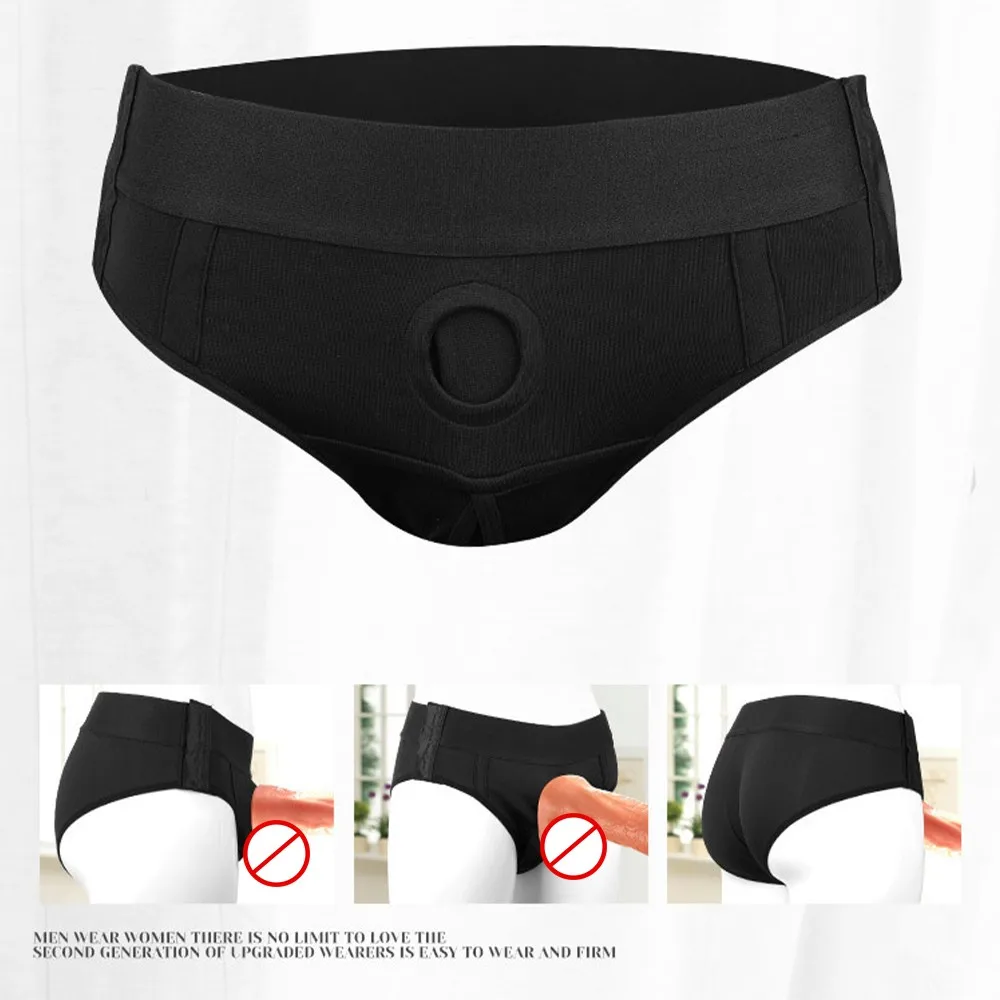 Sexy Women Low Waist Men Les Adjustable Briefs Comfortable Underwear Lesbian Strap On JJ Pants Female Sensual Lingerie