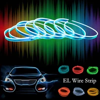 1m2m3m car ambient light strip el wire interior led tubes waterproof lights flexible neon lamps for car diy decoration