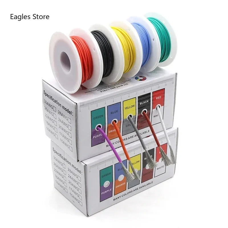 Термостойкий гибкий силиконовый провод AWG 28 5 цветов многожильный электрический