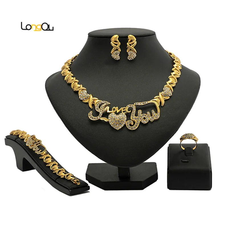 

Dubai 24K Gold Plated Jewelry Sets Women Wedding Set Necklace Earrings Bracelet Ring Wholesale Jewellry Accessories