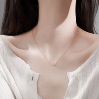 wangaiyao new fashion temperament necklace female double v letter pendant ins sen department student simple ladies clavicle chai