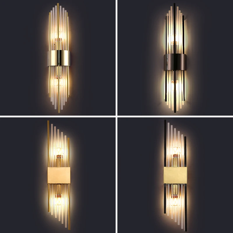 

Modern LED Wall Lamps For Living Bedroom Study Background Decor Indoor Lighting Lights Fixtures Home Glass Crystal Wall Lights