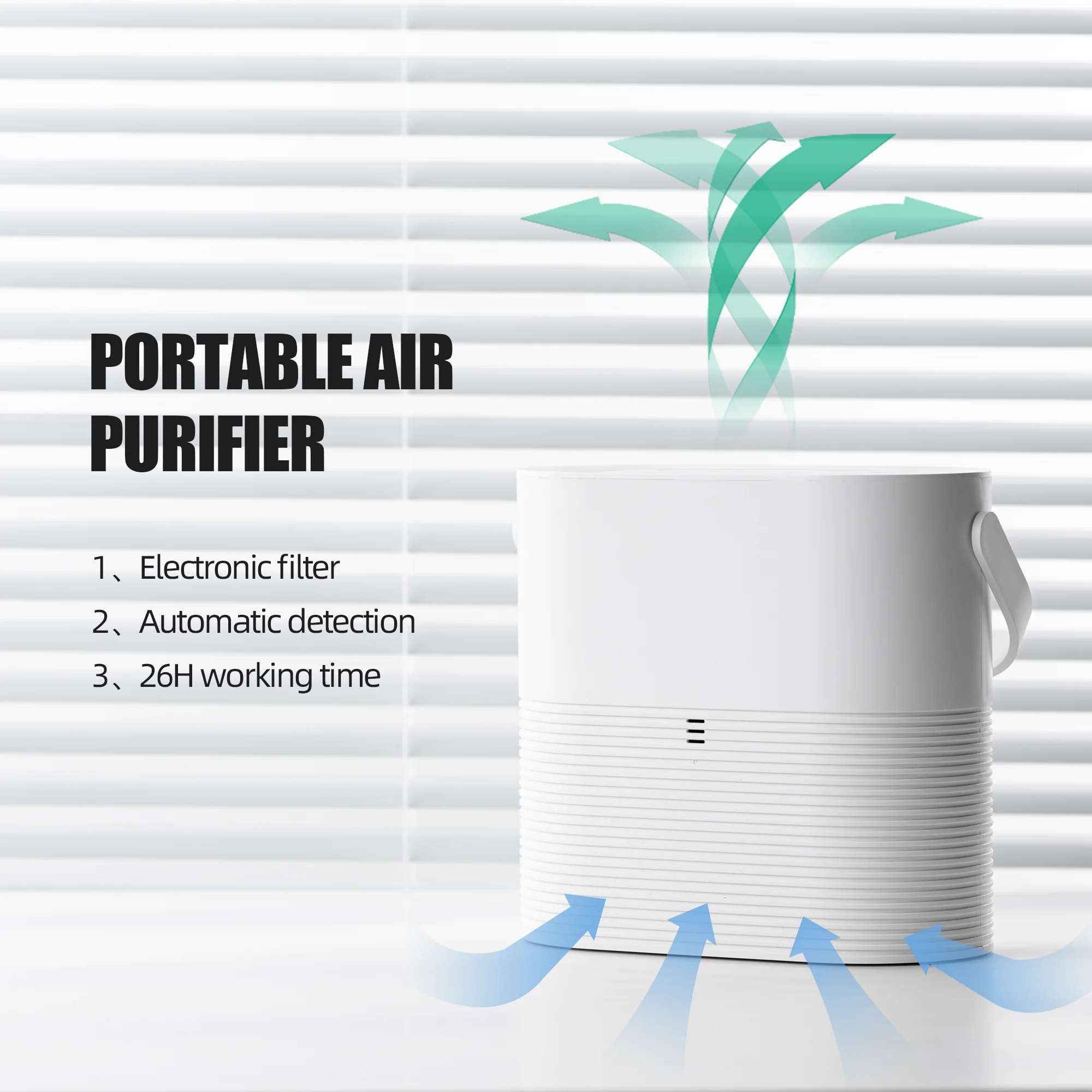 

Air Purifier with Electronic Filter Portable Air Cleaner Adsorption Of Pm2.5 Dust Formaldehyde For Pollen Allergy Sufferers