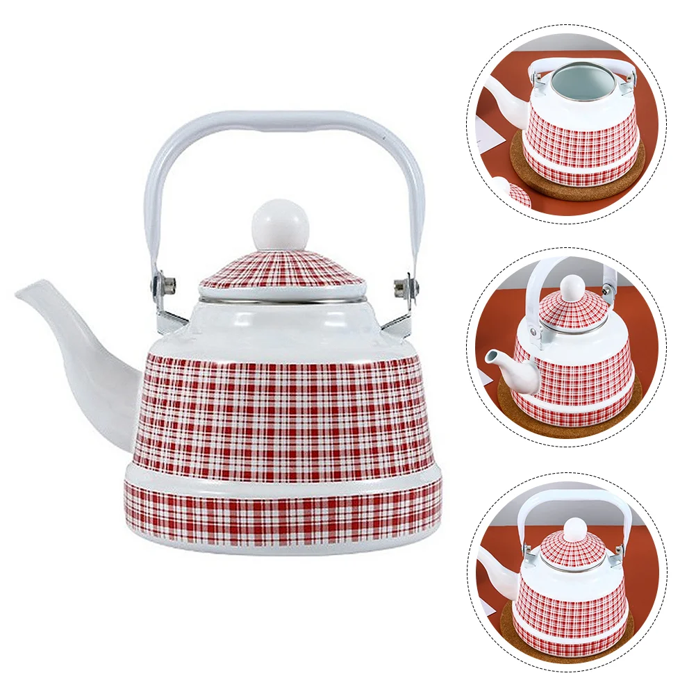 

Enamel Tea Pot Thickened Tea Kettle Practical Teapot Patterned Water Kettle
