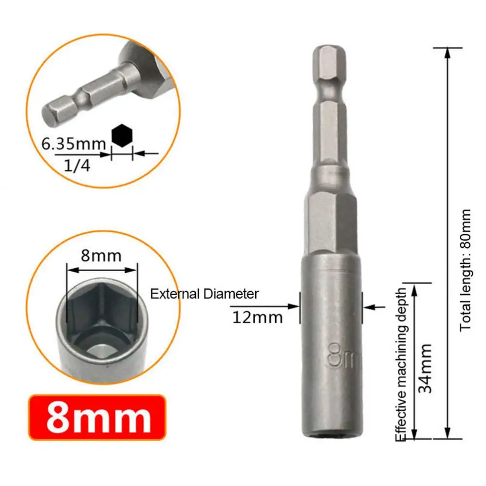 

Шестигранная втулка ChgImposs 6-19 мм серебристо-серая из стали