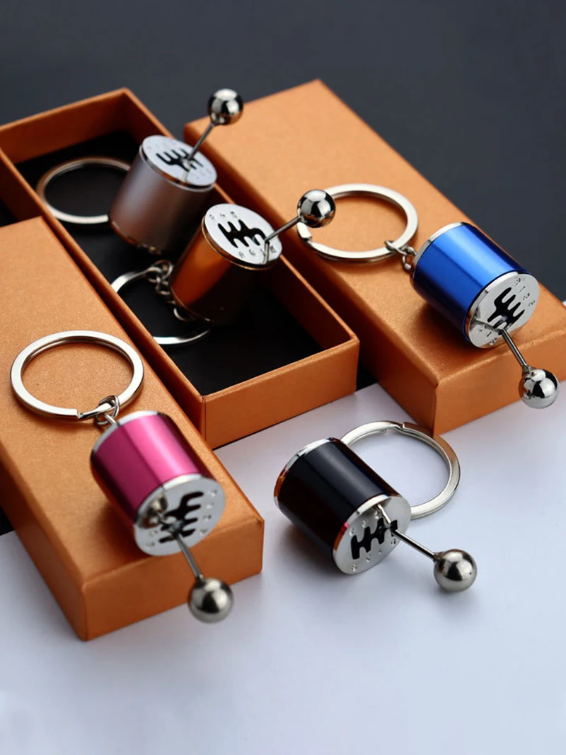 Mini Car Gear Box Keychain For Men Women Imitation 6 Speed Manual Car Styling Keyring Gear Knob Shift Gearbox Stick Gift