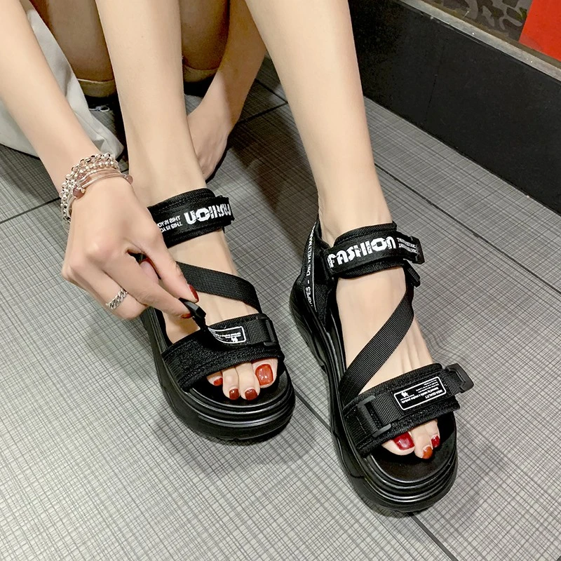 2023 Fashion Women Platform Sandals White Chunky Sports Wedge Shoes for Woman Summer Students Shoes Large Size 42