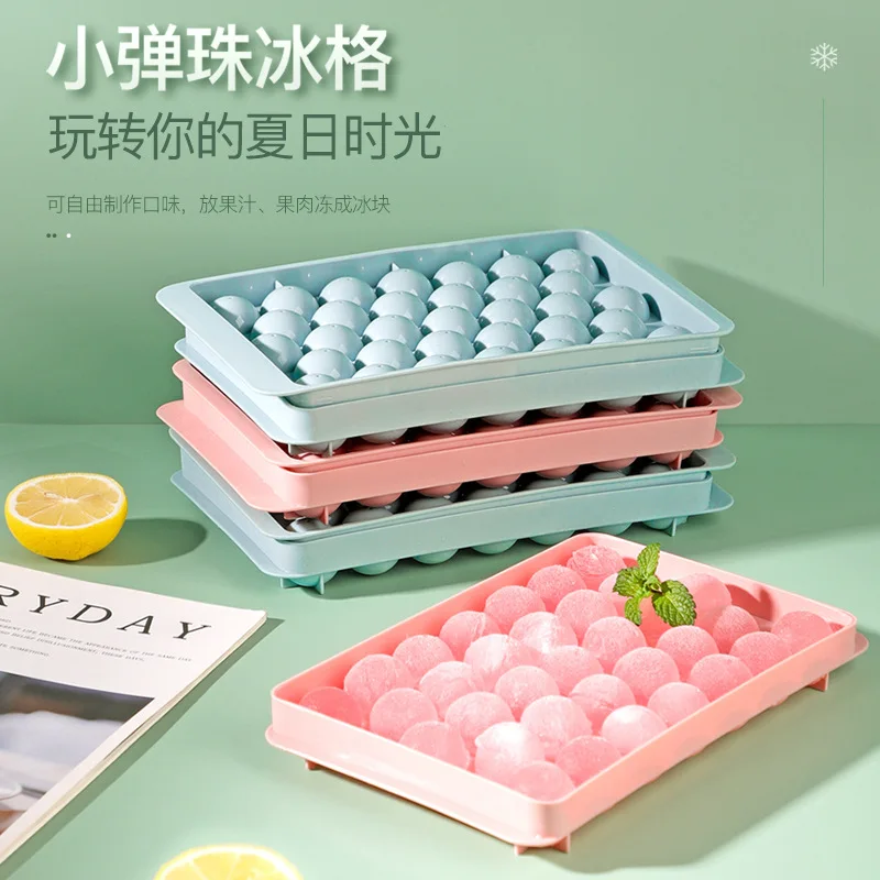 

18/33 Grid Ice Cube Plastic Round puck Molds Ice Tray Reusable Refrigerator Spherical Ice Box Bar Party Ball Ice Cream Molds