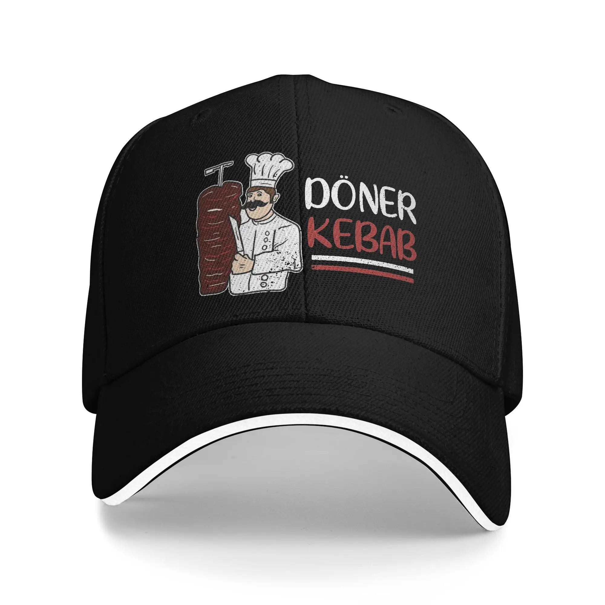 Фото Бейсболка-снэпбэк Doner Kebab Durum Shop с принтом шашлыка, для мужчин и женщин, регулируемая, для взрослых, с эффектом потертости, для любителей еды №1