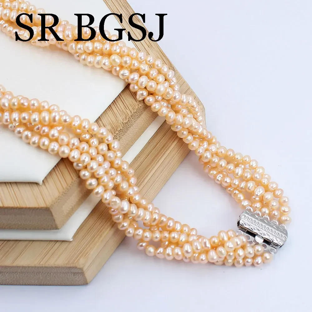 Ожерелье женское из натурального пресноводного жемчуга 4-5 мм 18 дюймов