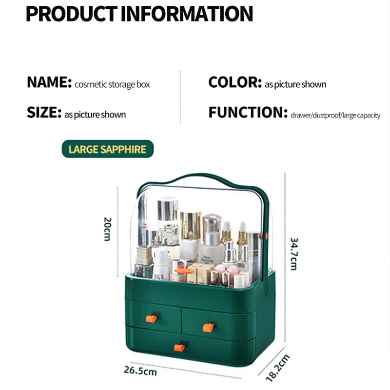Большая емкость косметический ящик для хранения ванная комната Настольный